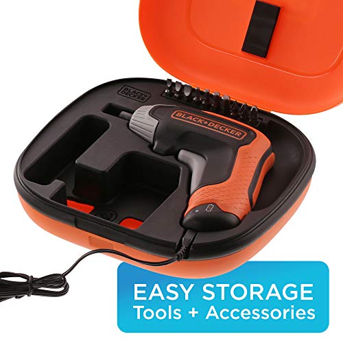 BLACK+DECKER 4V MAX Cordless Screwdriver, Fast Charge, 1-Inch Assorted Bits (BCF611CBAPB)
