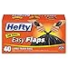 Hefty E27744CT Easy Flaps Trash Bags, .85 mil, 30gal, Black, 40 per Box (Case of 6)
