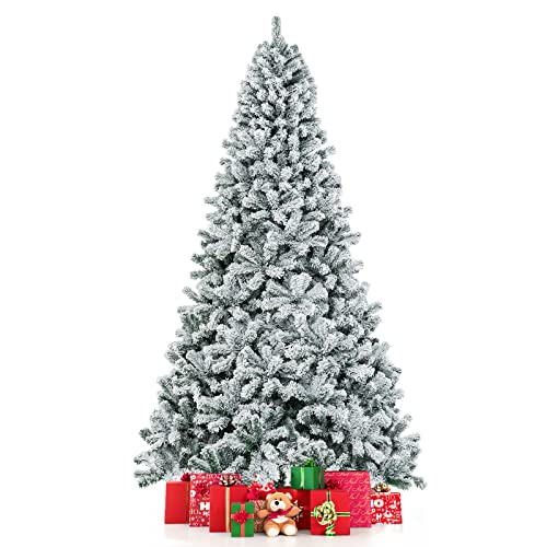COSTWAY 9 Ft Snow Flocked Tree