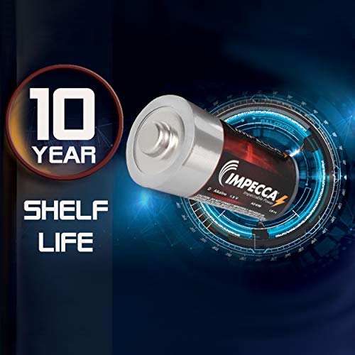 Impecca D Batteries (24-Pack) High Performance Alkaline, Long Lasting, And Leak Resistant Batteries, Lr14, Platinum Series, 24-Count #TOP1