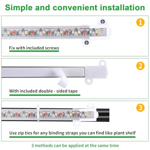 Image of 7.8'' 3 Head LED Grow Light Strips, Grow Lamps for Indoor Plants Full Spectrum, Plant Light with 4 /8 /12H Timer, 10 Dimmable Levels for Seedling Succulent,Best Match for Plant Shelf