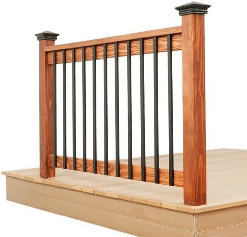 32.25-inch Rectangle Facemount Baluster Black Smooth- 5 Pack