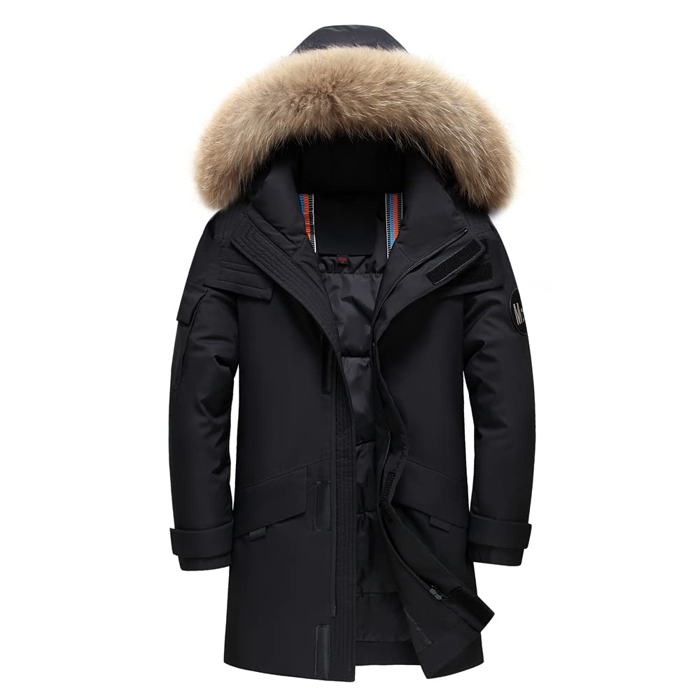 PYTRXGBO Giacca calda da uomo in inverno con giacca rossa spessa bianca da uomo, Rosso, Medium