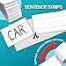 Chell Short Sentence Strips Cardstock 3” x 12”, White Ruled Word Learning Strips Nameplates for Teacher Supplies, Pack of 80