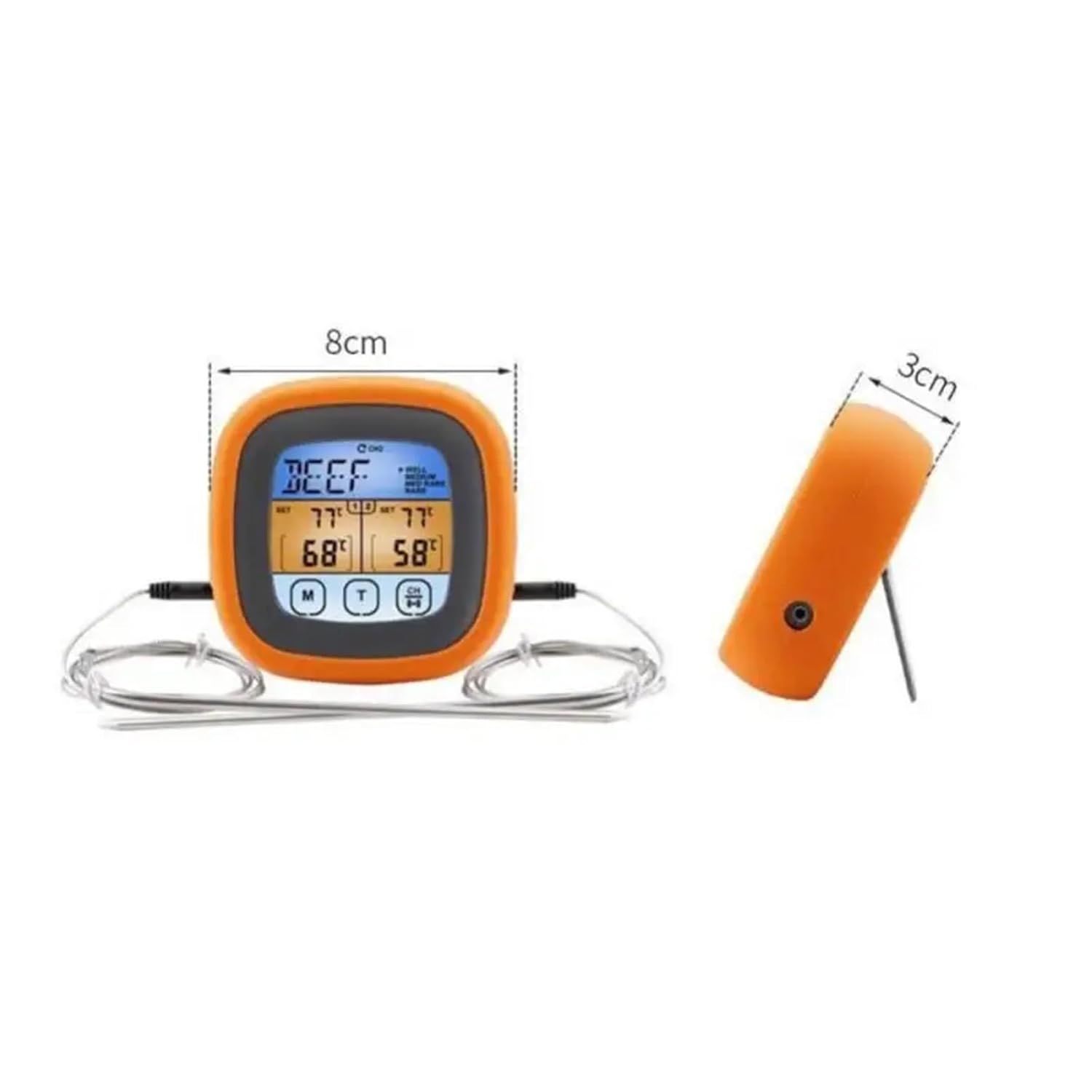 Digital Remote Food Kitchen Oven Thermometer Probe for BBQ Grill Oven Meat Timer Temperature Manually Set(1pcs)