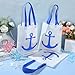 Bulyoou 24 Pcs Anchor Bags Summer Cruise Gift Bags Large Nautical Totes Gift Exchange Ideas Non Woven Totes for Cruise Wedding Party