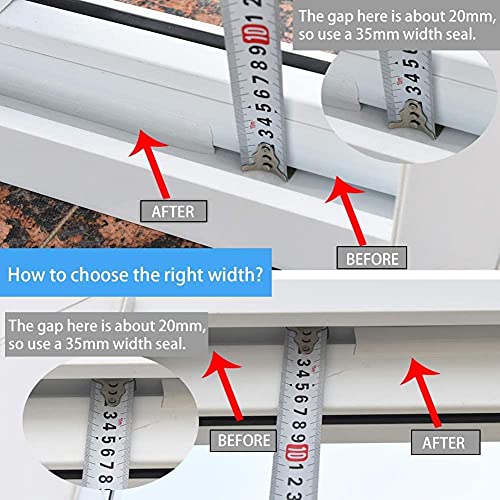 Image of TAROSE Weather Stripping Door Seal, 33 Feet Long Brown (Width 45mm) | Shower Door Seal Strip, Adhesive Silicone Tape, Door Draft Stopper, Blocks Drafts and Noise, for Doors & Windows