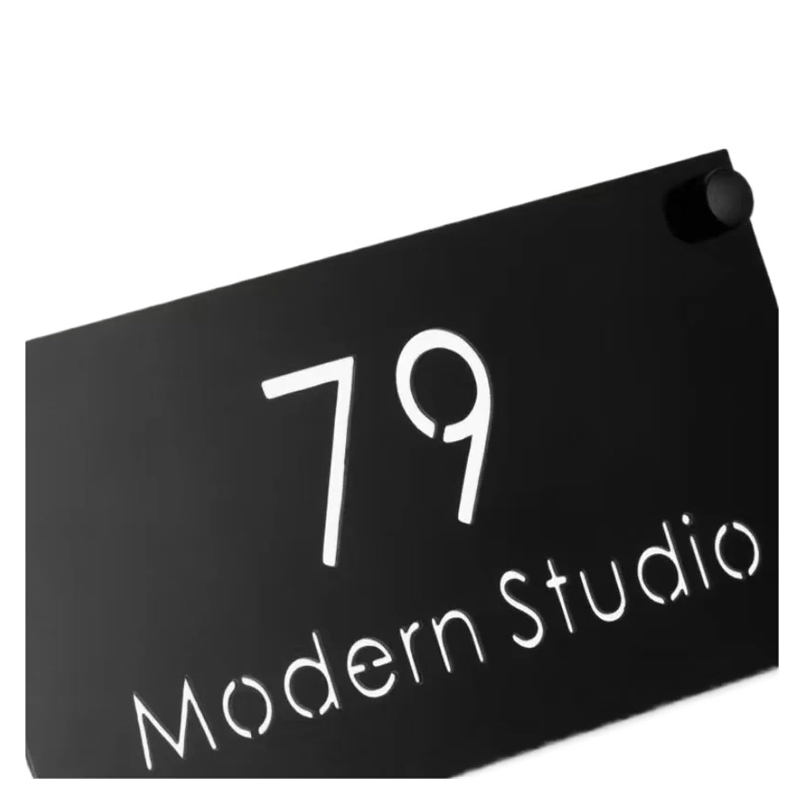 Placa De Puerta Exterior Número Casa, Acero Inoxidable, Moderna, Letra 3D, Nombre Familia for Hotel, Villa, Tienda, 1 Ud(3,50cmx25cm)