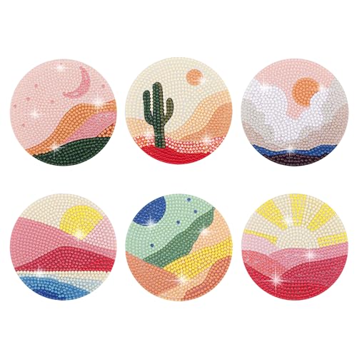 6 Pcs Diamond Art Coasters Kits