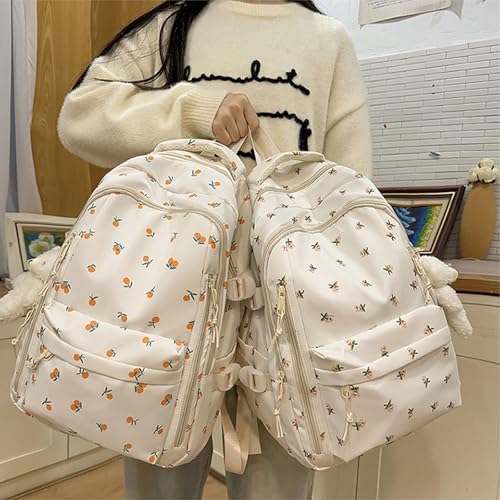 MATISUN Strawberry Backpack, Large Capacity Aesthetic Backpack with Bear Pendant for Travel and Photo-Friendly Outfits (Strawberry)3