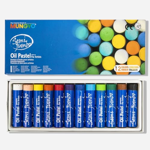 Mungyo Gallery Jumbo Oil Pastels Cardboard Box Set of 12 Jumbo - Assorted Colors