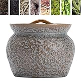 Tazza for stufato in terracotta con coperchio, bollitore domestico for nidi di uccelli/zuppa, barattolo multiuso da cucina for peperoncino/spezie, adatto al microonde e al forno