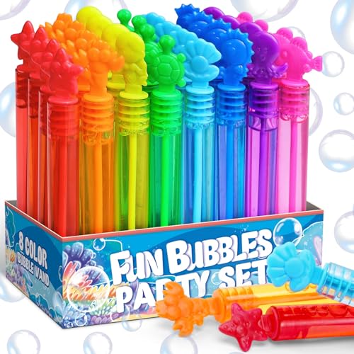Image of Under The Sea Party Favor, 32 Pack Mini Bubble Wand for Kids Toddler with Gift Box, Mermaid Birthday Party Supplies, Ocean Goody Bag Filler, Summer Pool Beach Party Decoration Toy, Classroom Prizes