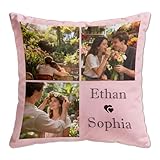 TICBIK Cuscino Personalizzato Con Foto, Federa Cuscino Personalizzata Con Foto E Scritte Stampa Fronte-Retro Decorazione Per La Casa, Compleanno, Natale, Anniversario, Regalo Di San Valentino