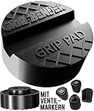 UNIVERSELLE GUMMIAUFLAGE - Die Gummiauflage von GRIP&BENDER eignet sich für jeden gängigen hydraulischen Wagenheber und für fast alle Fahrzeugrahmen.