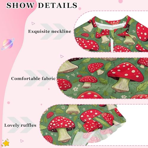 Mushroom Girls Long Sleeve Rashguard Swimsuit UV Protection One-Piece Swimwear Bathing Suit B04029024