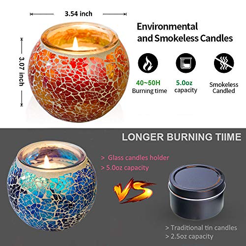 Scented Candle Sets For Women Gift, 3 Pack Oversize Mosaic Design Unique Soy Candles, Aromatherapy Vanilla Candles Set For Bedroom, Bathroom, Women Birthday And Christmas(Set Of 3) #TOP4