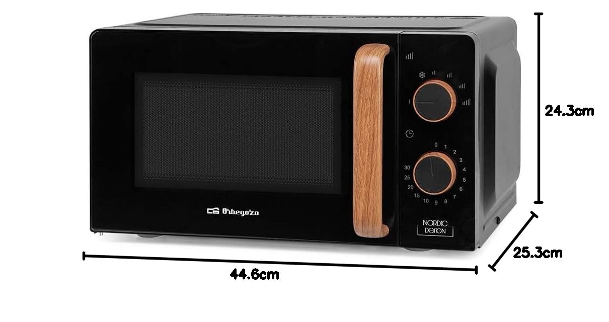 Microondas ORBEGOZO MI2120 Negro Nórdico 20L