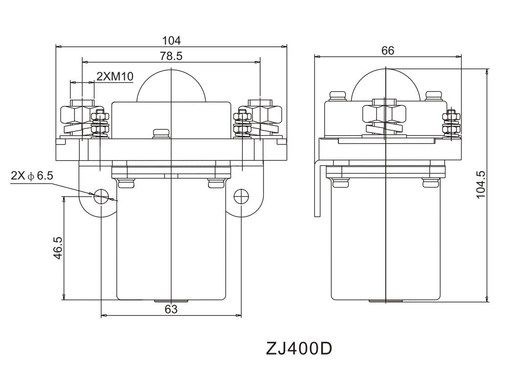 Relè Elettromagnetico ZJ400D 400A DC – Bobina 48V, Contattore Normalmente Aperto Per Veicoli Elettrici