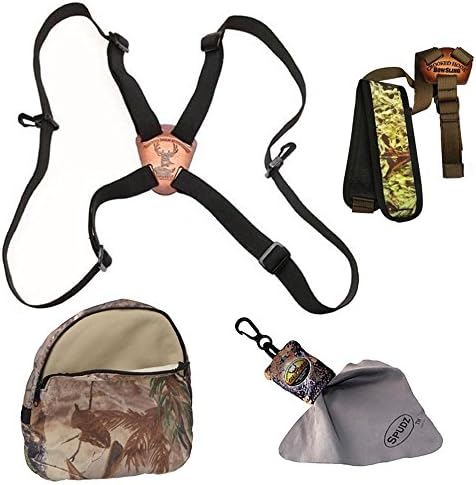 Crooked Horn Bowhunter039;s Kit: Slide N Flex Bino System Binocular Harness with Bow Sling