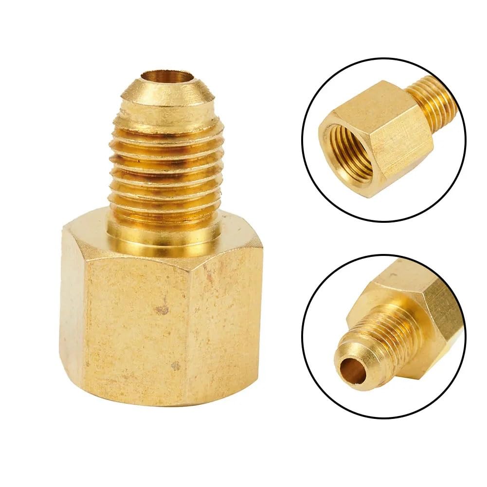 Adaptateur En T à Coupleur Rapide Avec Noyau De Valve En Laiton, Structure Robuste SAE 1/4 Pouces Pour Adaptateur De Tube De Fluor Haute Résistance R22 R12 R134 / Plomberie