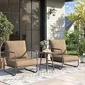 MAISON BACKYARDS 3-Piece Aluminum Outdoor Conversation Set, Modern Deep Seating Chairs with Thick Cushions & Coffee Table, Weather-Resistant for Garden, Porch, Deck, Balcony