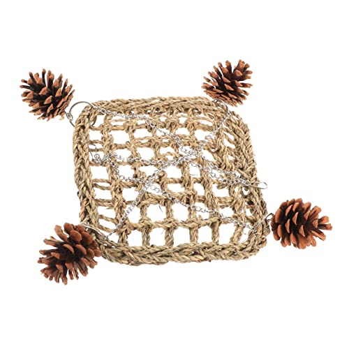 Mipcase Madera Conure Hogar Pared Agapornis Hamaca Cacatúa Masticar Juguete Avellana Seagrass Suministro Accesorio Piña Tejido para Loro Cm Juguetes Juguete Periquitos Decoración Columpio Cover