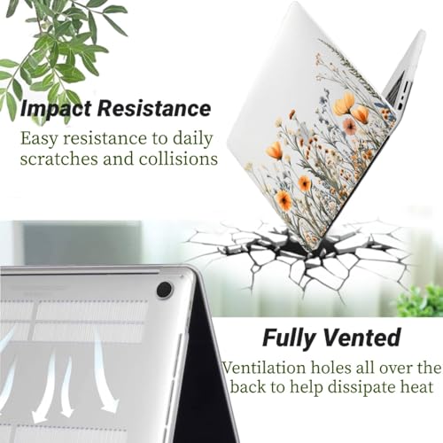 Carcasa MacBook Pro 16 A2141 protege de golpes con diseño flor naranja 4