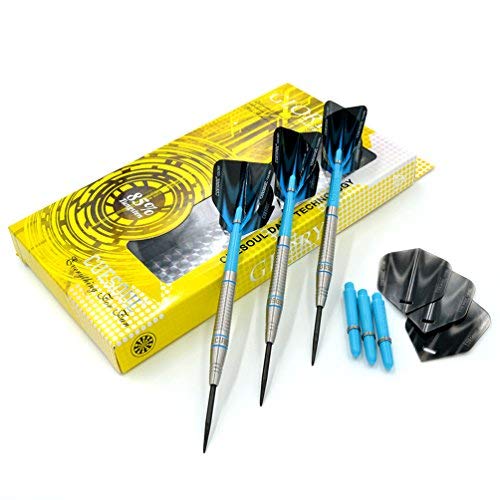 CUESOUL Conjunto de dardos de ponta de aço com 85% tungstênio 26g Glory - linha azul colorida