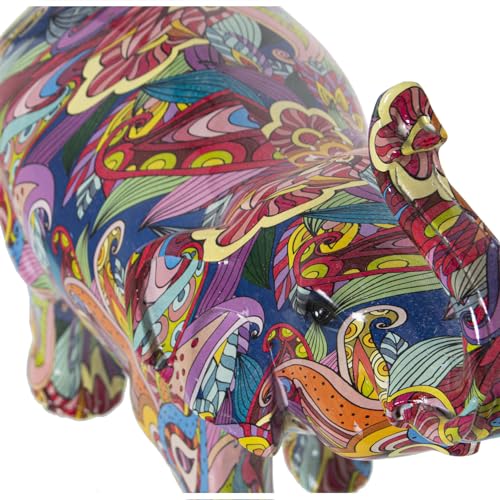 Figurine éléphant résine graffiti multicolore 30cm idée cadeau design