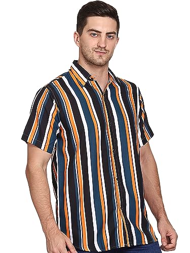 Image of SXV Men's Cotton Rayon Digital Printed Half Sleeves Shirt (LINING)