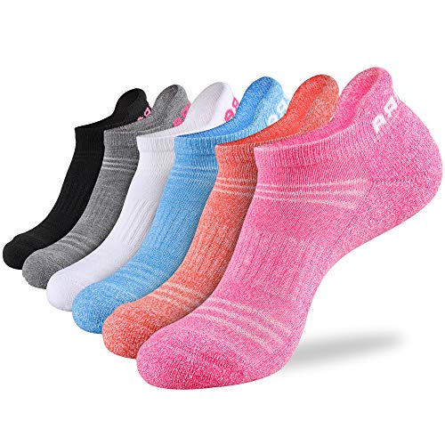 LITERRA Womens Ankle Socks 6 Pack Athletic Low Cut Socks Running Cushioned Sole Socks For Woman