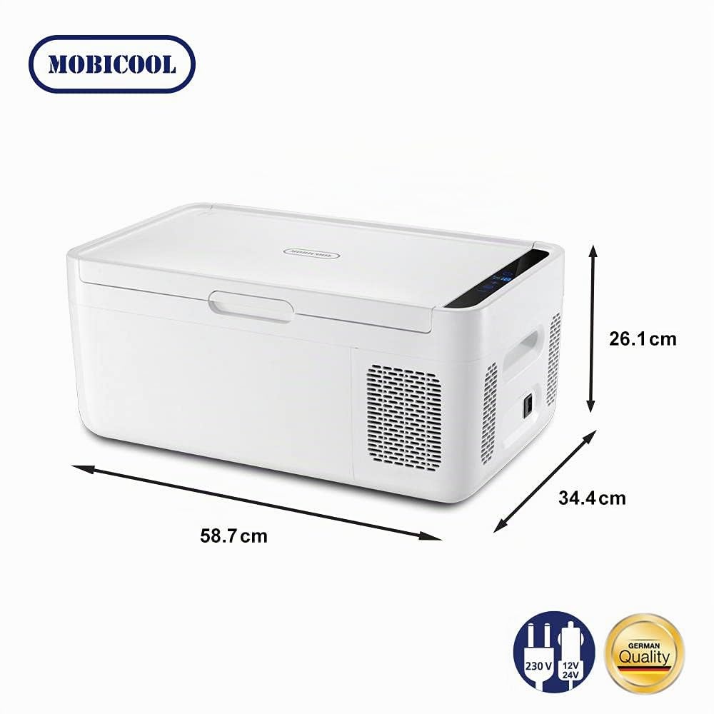 MOBICOOL MCG15 glacière à compresseur 15L – glacière électrique 12V/24V & 230V avec refroidissement rapide – glacière portable pour voiture, camping‑car, bateau & camping – puissante & éco‑énergétique