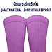 CWECVWE Boy's Dress Decor Socks Sport Baseball Compression Socks Travel Fashion Decor Purple Red