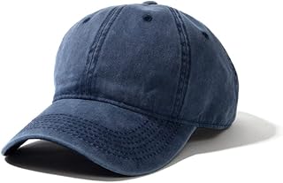 Sponsored Ad - Washed Baseball Cap, Vintage Plain Dad Hats for Men/Woman, Unstructured Low Profile Denim Blank Cap