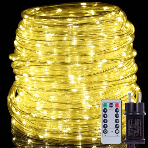 OxyLED Lichterschlauch Aussen, 20m 300 LEDs Lichtschlauch Außen IP44 Wasserfest 8 Modi Dimmbar per Fernbedienung Led Schlauch Outdoor für...