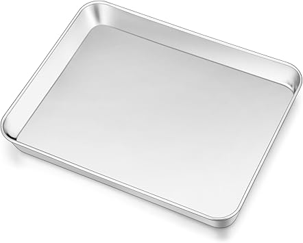 10.4 Inch Baking Sheet Pan, Joyfair Stainless Steel Cookie Sheet Toaster Oven Tray, Professional ...