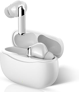 Hearing Amplifiers for Seniors | Rechargeable Hearing Aids with Noise Cancelling for Hearing Loss | Hearing Amplifiers with Charging Case Easy-use Volume Control (White)