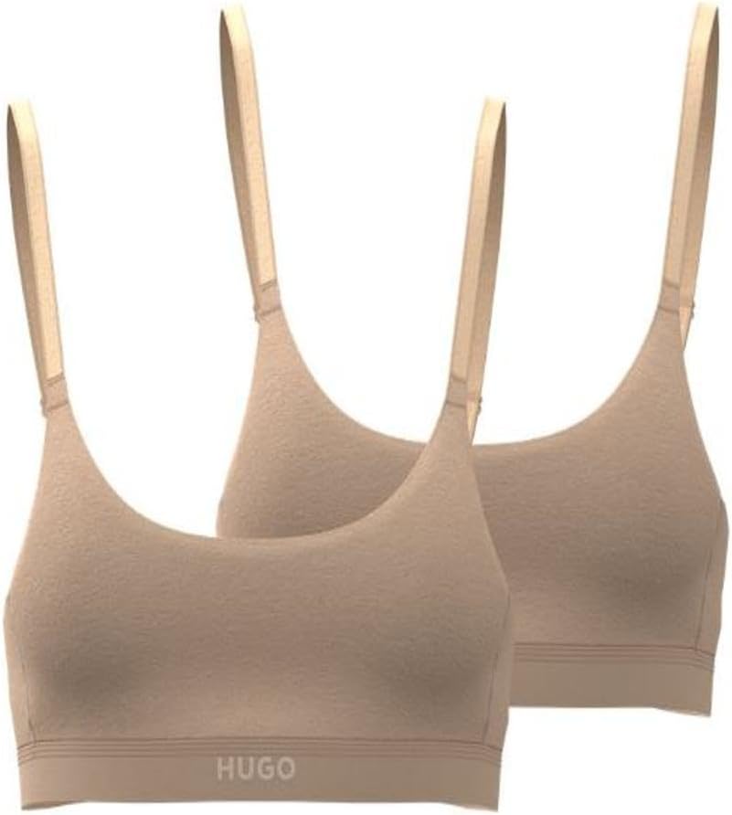 HUGO Women's Tonal Logo 2 Pack Bralette