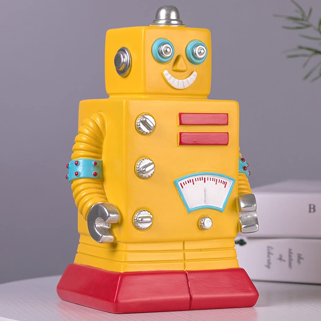 Amazon.co.jp: 貯金箱 漫画の黄色いロボット貯金かわいいコイン銀行の