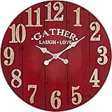 VOLLSTÄNDIG STILLE: Unsere ohne tickgeräusche Wanduhr verfügt über ein hochwertiges Quarzwerk, das nicht nur eine bessere Zeitgenauigkeit garantiert, sondern Sie auch von lästigen Tickgeräuschen fernhält, sodass Sie eine ruhige und komfortable Umgebung haben und für den Betrieb nur eine AA-Batterie erforderlich ist .