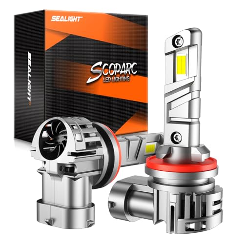 Image of SEALIGHT 880 /885 Fog Light Bulbs, 12000LM Bulbs Fog Lamp Real 1:1 Mini Size, 6500K Cool White 893 899 Fog light with Fan for Car Powersports ATV /UTV, 3 Mins Quick Intall, Plug-N-Play, Pack of 2