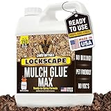 PetraMax Lockscape Mulch Glue for Landscaping, 1 Gallon (Made in USA) - Pet-Safe Landscape Adhesive for Pine Straw, Wood Chips - Ready to Spray Mulch...