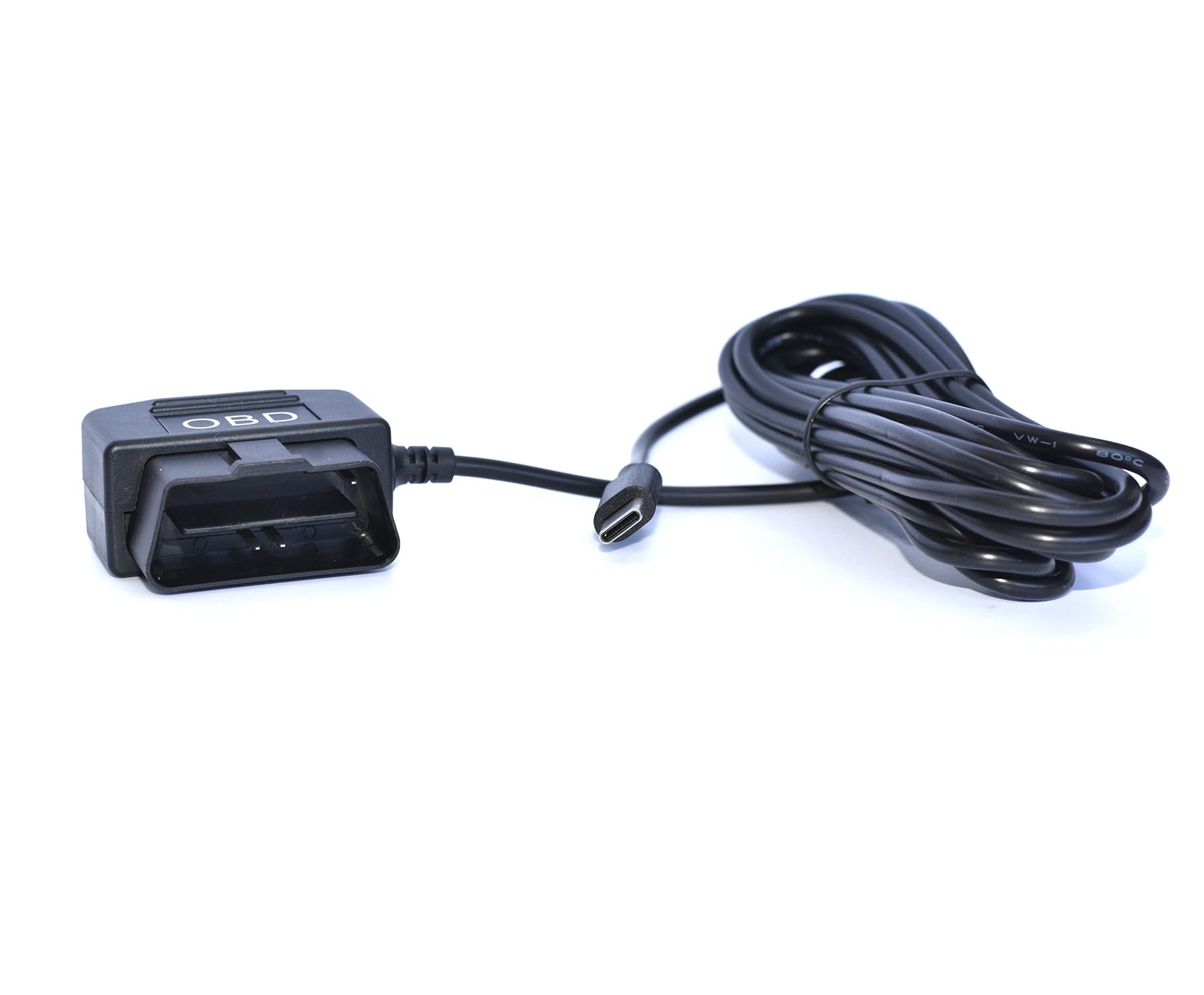 OBD2 OBD Power Cable for Dash Camera TwinPa OBD to USB-C OBDII Adapter Hardwire Charger Cable 24 Hours Surveillance and Acc Two Mode 12-36V to 5V 3A (USB-C Port)