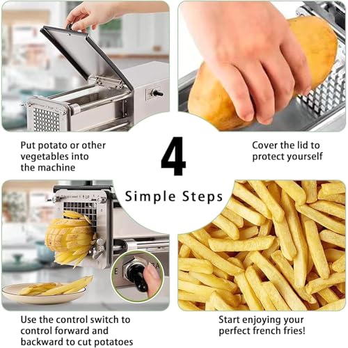 Máquina eléctrica cortadora de papas de acero inoxidable miniatura 3