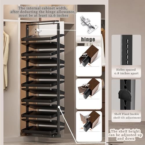 Étagère à chaussures réglable et meuble de rangement vertical 11 niveaux