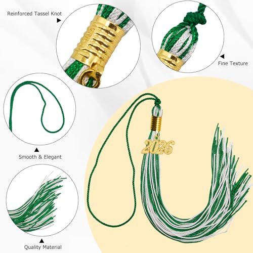 Image of GraduationMall Single&Multiple Color Graduation Tassel with 2026 Year Charm 9 inch