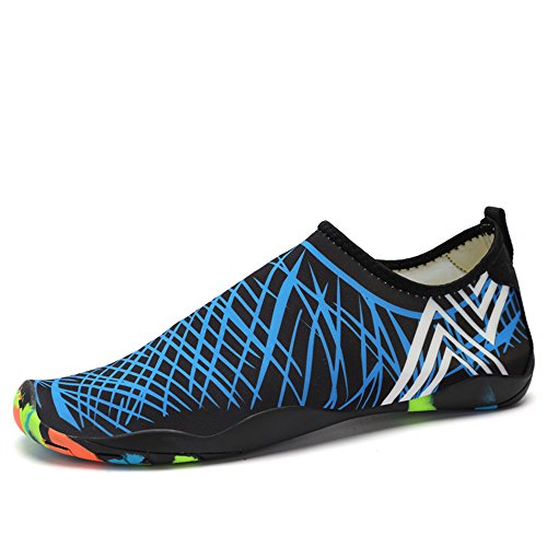 LEKUNI Chaussures Aquatiques Homme Femme Chaussures de Plage Yoga Chaussures de Bain Peau Aquatique Chaussures-pour Sport Aquatiques de Plage Et d'eau Chaussures-1718BlueFH38 Cover