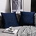 DEZENE Fundas de Almohada de Sofá a Rayas Azul Marino: Paquete de 2 Fundas de Cojín Cuadrado de Terciopelo Original de 45 cm x 45 cm para Decoración de Dormitorio en casa