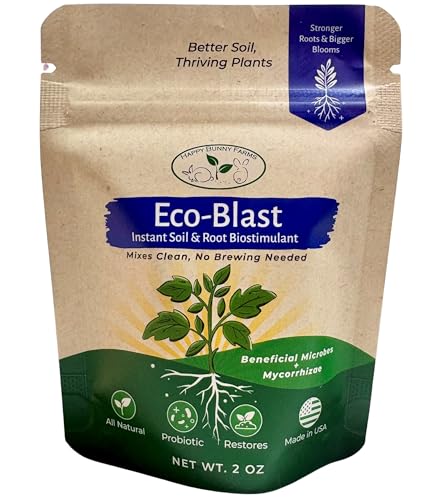 Eco-Blast™ Instant Compost Tea – 2oz Bag. Soil Microbes with Plant Probiotics, Mycorrhizae, Kelp, Yucca, Humic, Amino & Fulvic Acids.